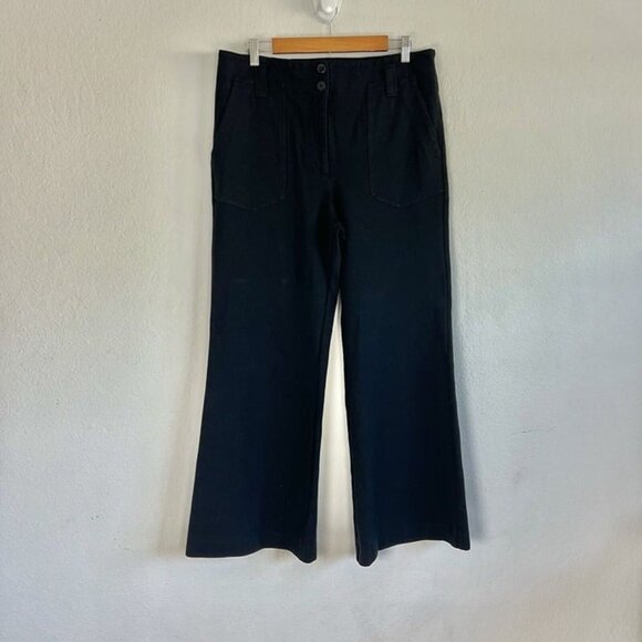 The Naomi Cropped Wide-Leg Black Stretch Flared Pants by Maeve Anthropologie 14 - Picture 3 of 12